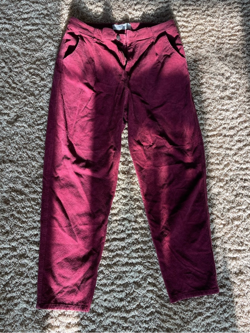 Hollister Ultra High-Rise Burgundy Corduroy Pants